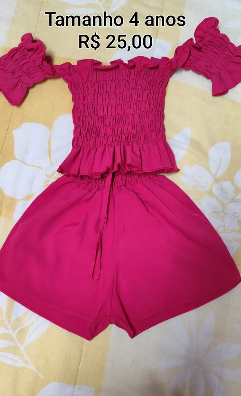 Conjunto Infantil Rosa - Tamanho 4 anos