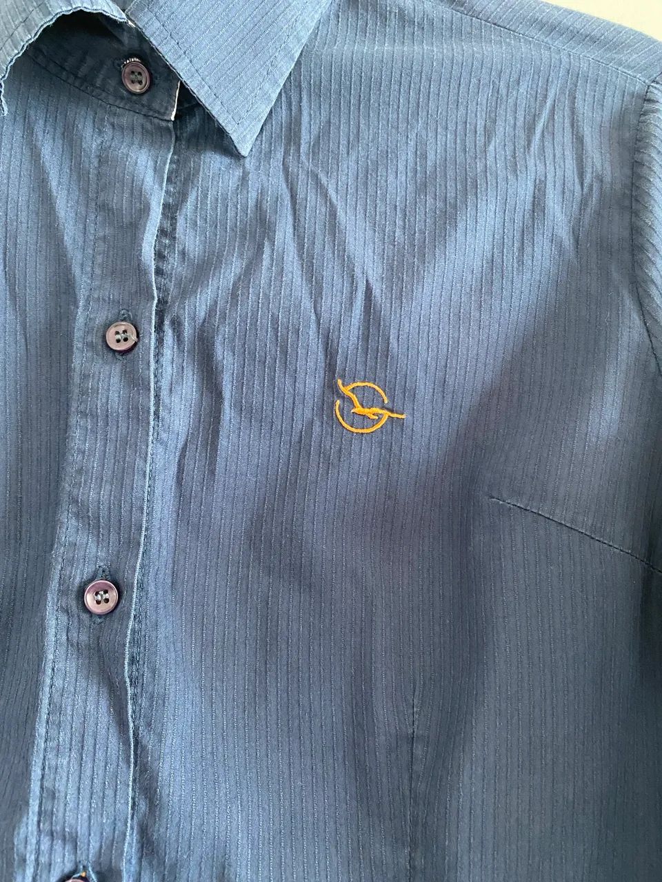 CAMISA SOCIAL AZUL MARINHO P - Foto 4