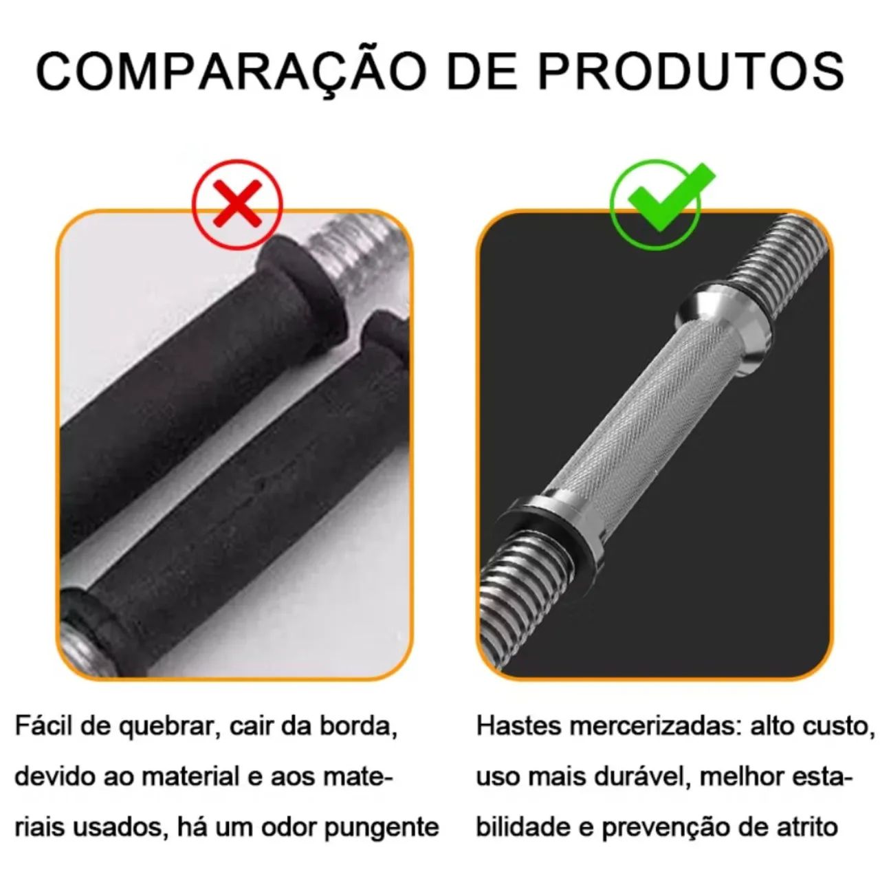 Barras Maciça Cromada 40cm roscas cromadas - Foto 4