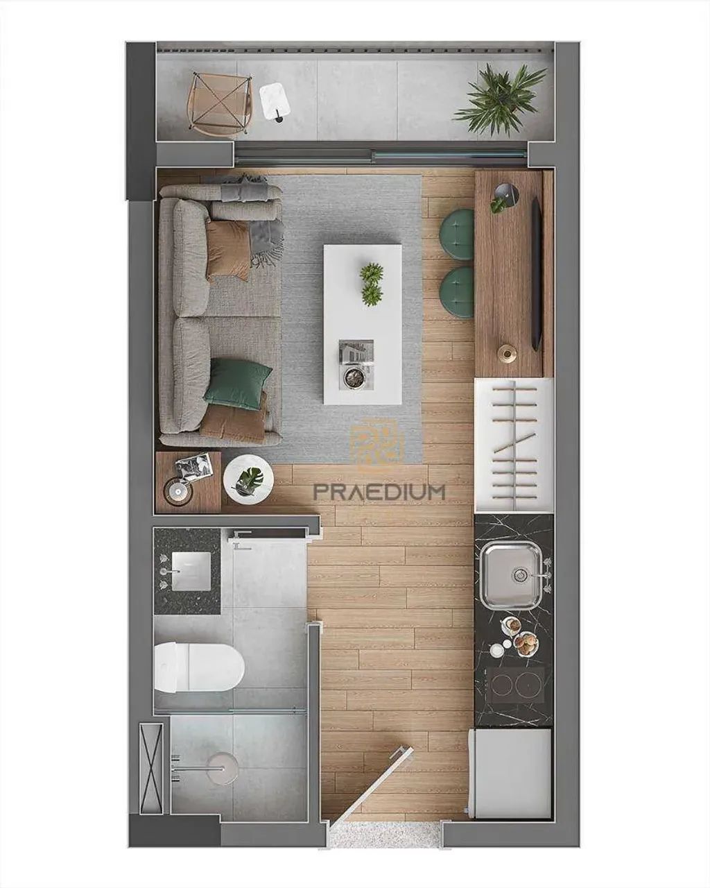 Studio com 1 dormitório à venda, 19 m² por R$ 242.500,00 - Centro - Curitiba/PR - Foto 3