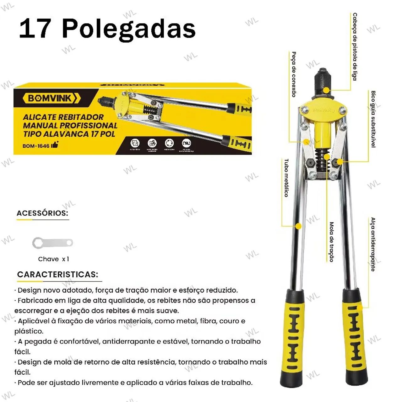 Alicate Rebitador Manual Tipo Alavanca de 17 Polegadas! - Foto 3