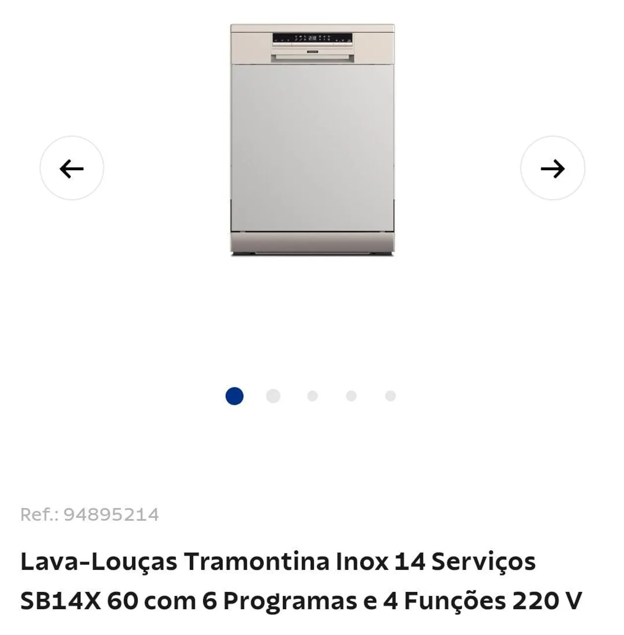 Lava-Louças Tramontina Inox 14 Serviços SB14X 60