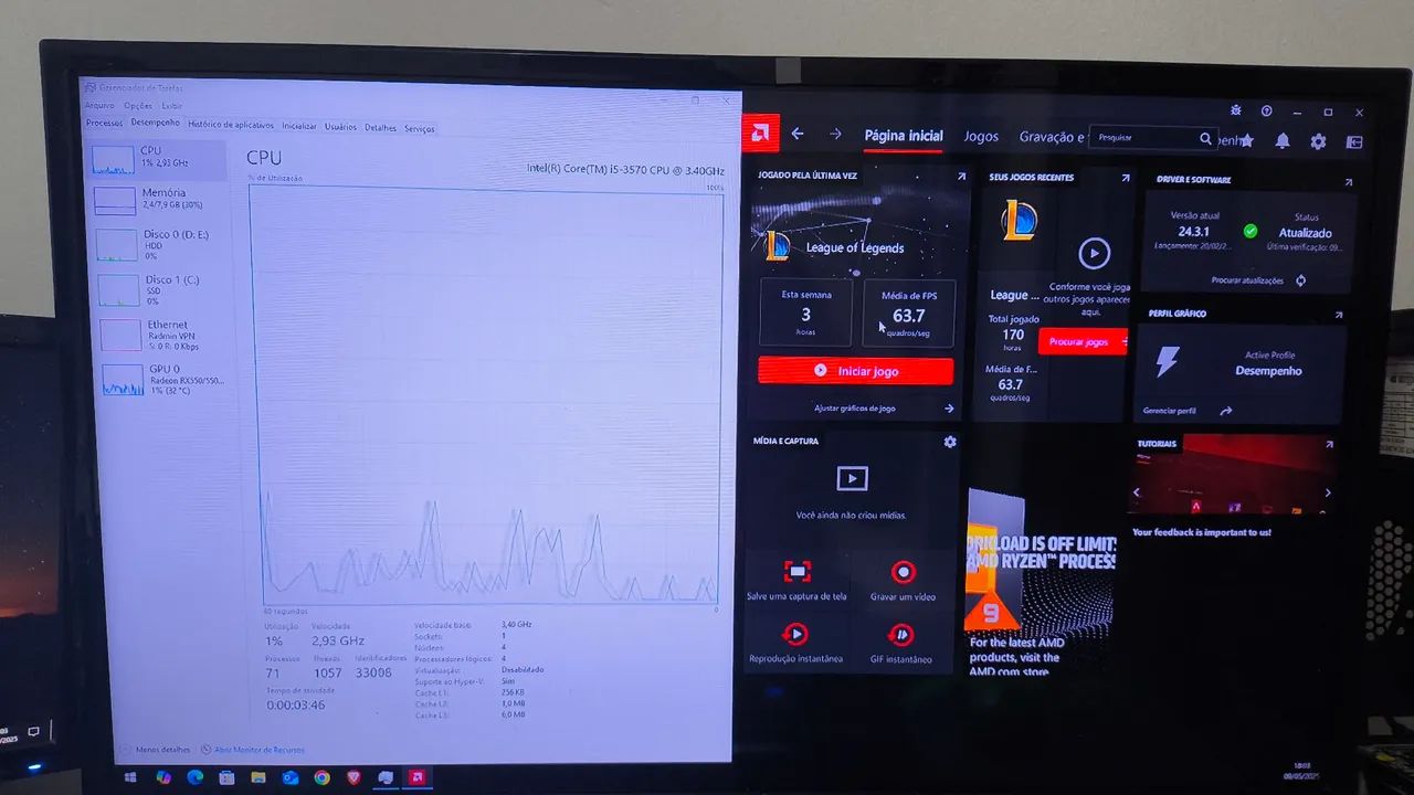 PC gamer completo I5 e RX550 no preço pra vender logo - Foto 5