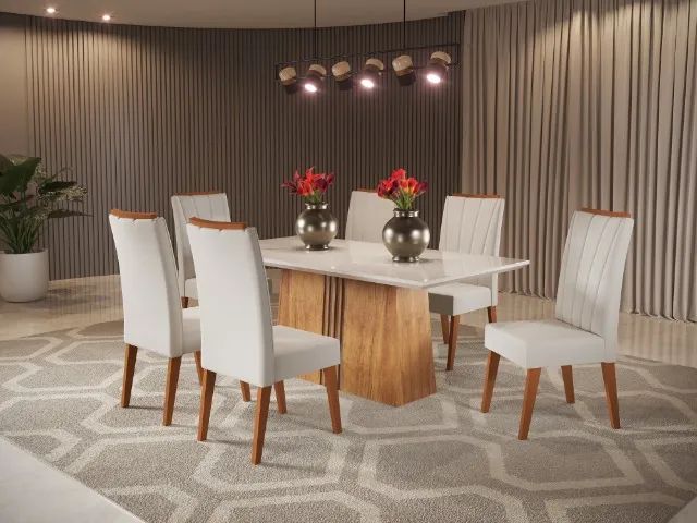 Mesa com 6 cadeiras Lumar