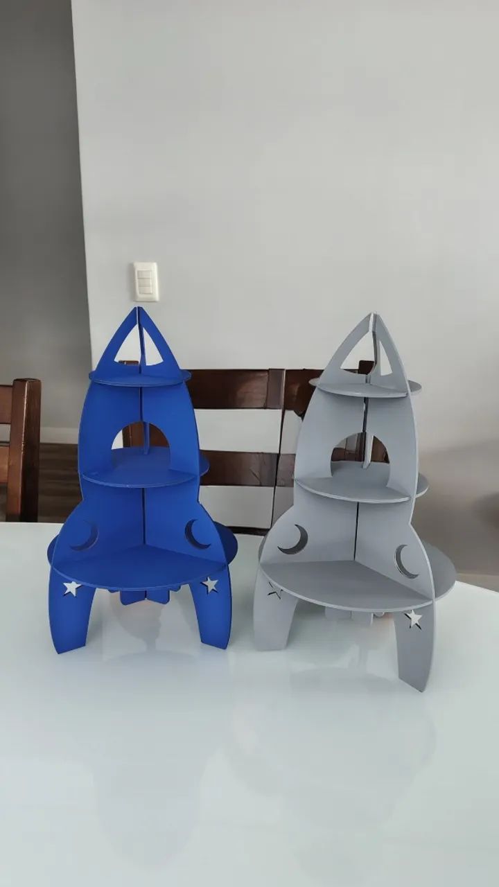 9 centros de mesa foguete 5 azuis e 4 cinzas  - Foto 2