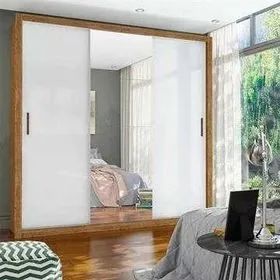 GUARDA ROUPAS 3 PORTAS DE CORRER COM ESPELHO DIVIDIMOS EM ATÉ 10X SEM JUROS - Foto 2