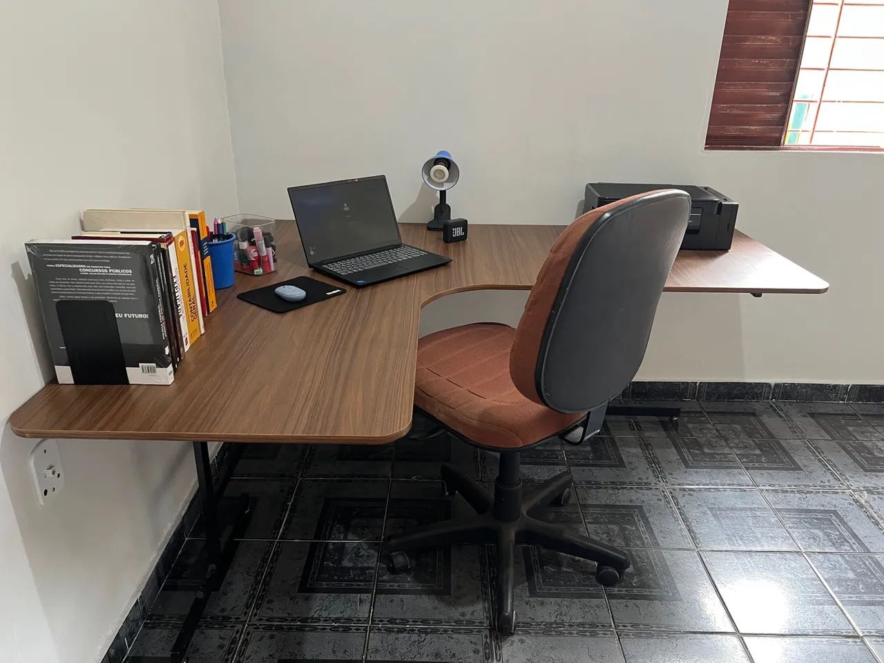 Mesa de Escritório L em MDF e Metalon  - Foto 2