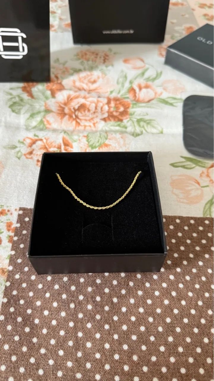 Corrente 60 cm prata 925 banhada a ouro 18K - Foto 4