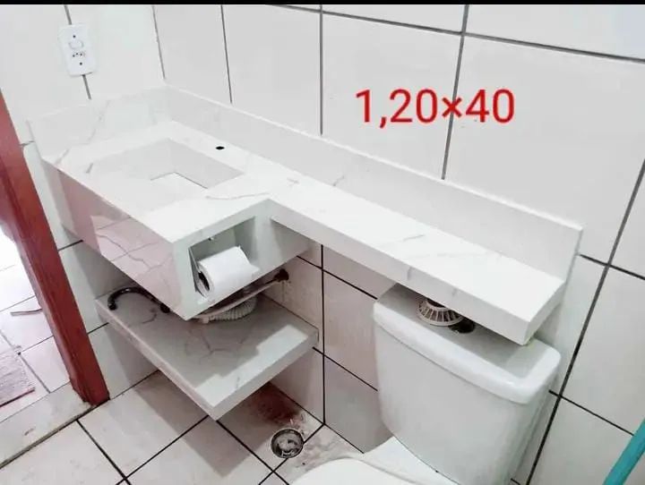 Pias com extensão feito por encomenda 100% porcelanato  - Foto 5