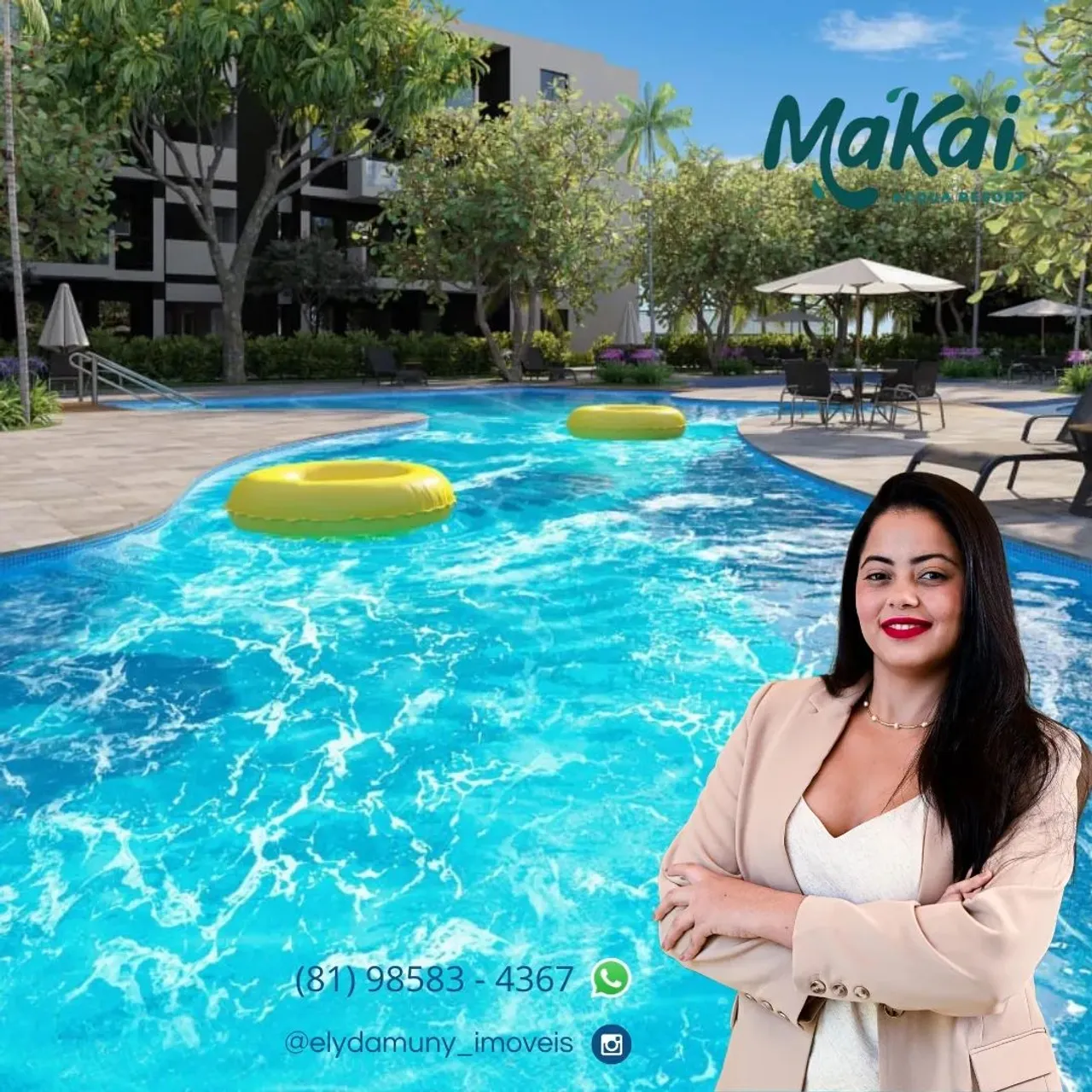 Flats Studios com Lazer de Parque Aquático Próximo Da Entrega em Muro Alto