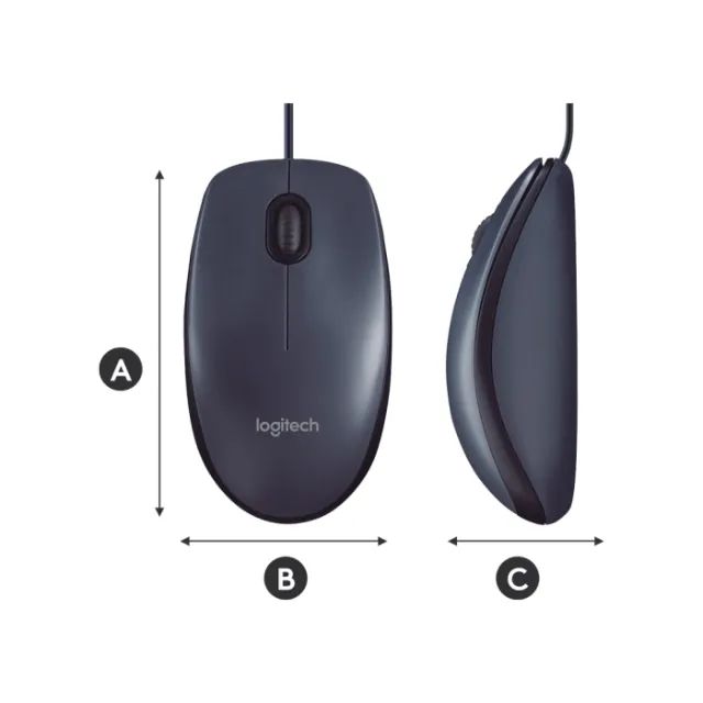 Mouse com fio USB Logitech M90 - Cinza - Foto 4