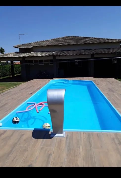 Piscina de fibra 9 mts com cascata completa 