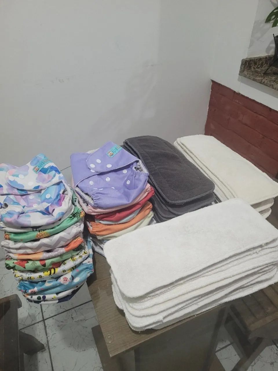 Kit Completão - 19 Fraldas Eco Alva Baby + 48 Absorventes (bambu, microfibra, carvão)
