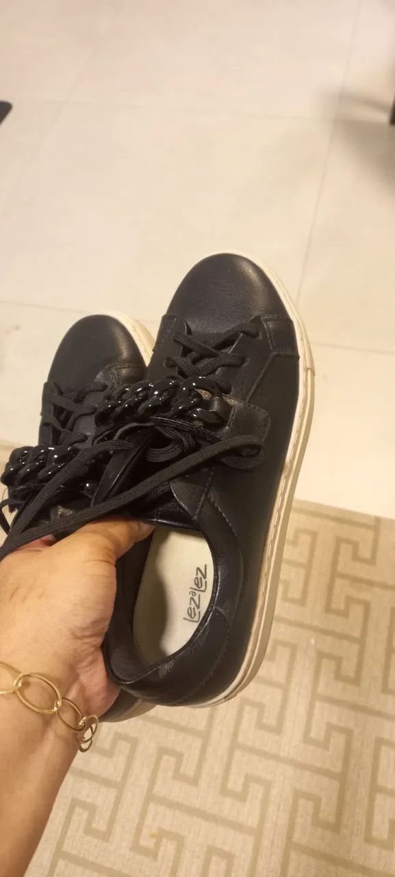 Tenis lezalez Preto e branco  - Foto 3