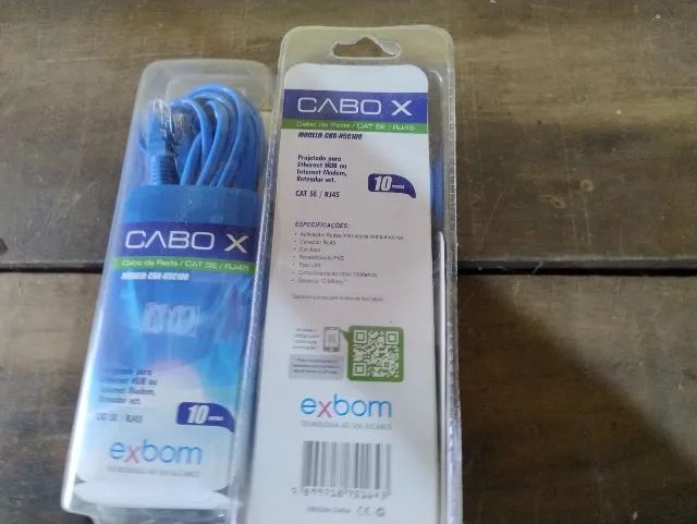 Kit 02 Cabo De Rede Azul 10 Metros   Rj45 Crimpado Cat5e  - Foto 2