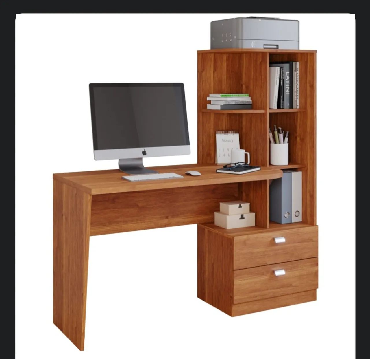 Mesa de computador com estante64595548266753120