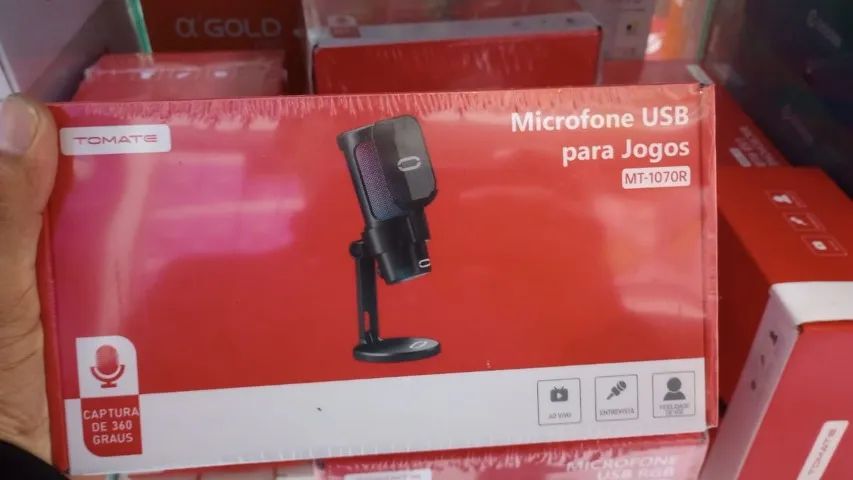 Microfone Gamer Live Usb Mt-1070r Tomate Para Computador - Foto 2