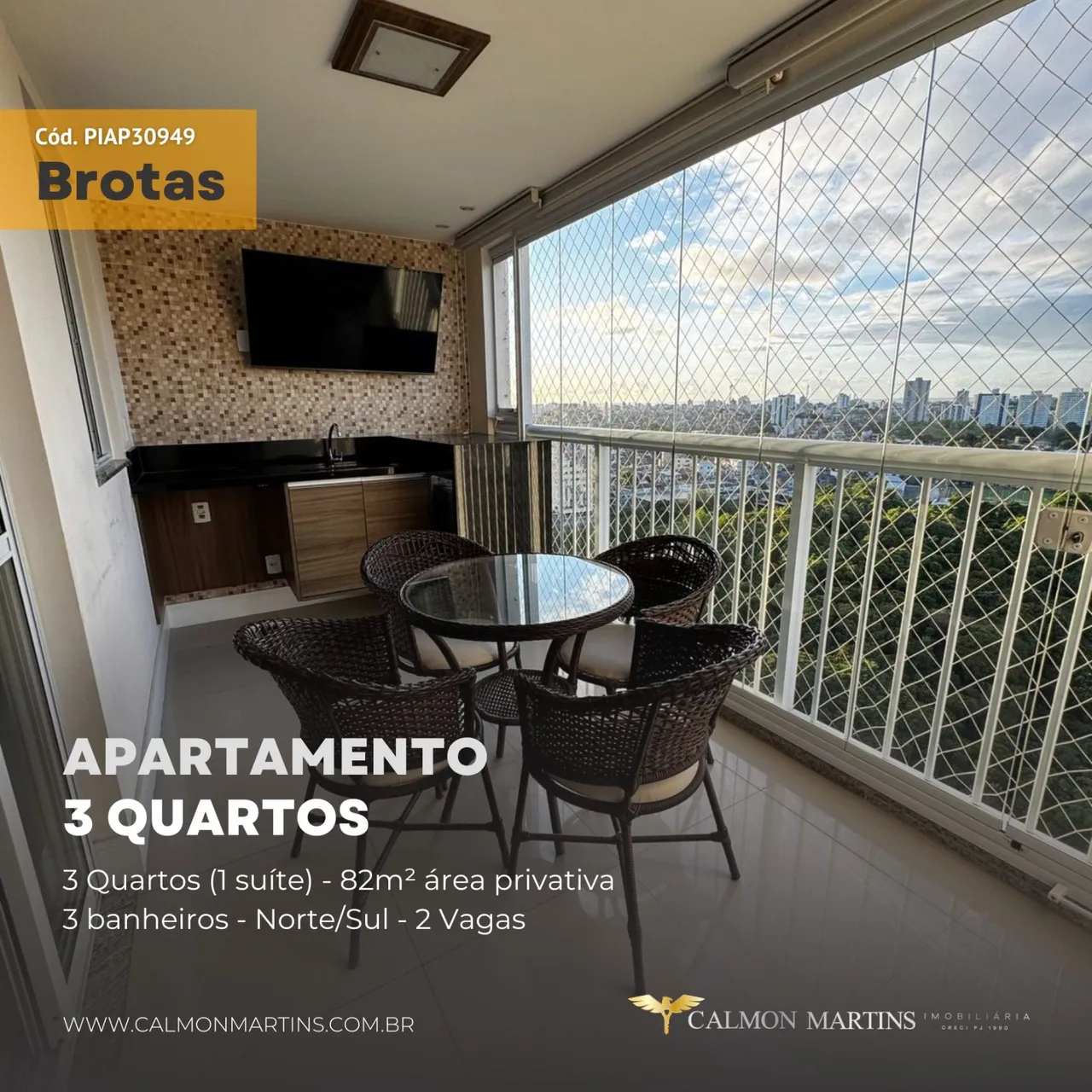 APARTAMENTO 03 QUARTOS SENDO 01 SUÍTE 82M² BROTAS