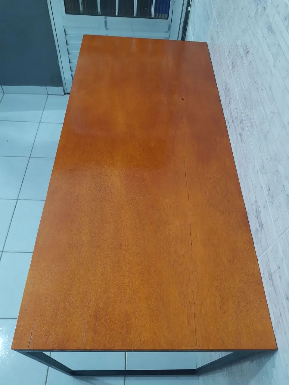 Mesa/escrivaninha estilo industrial feita sob medida! Metal e madeira! escritório home off - Foto 4