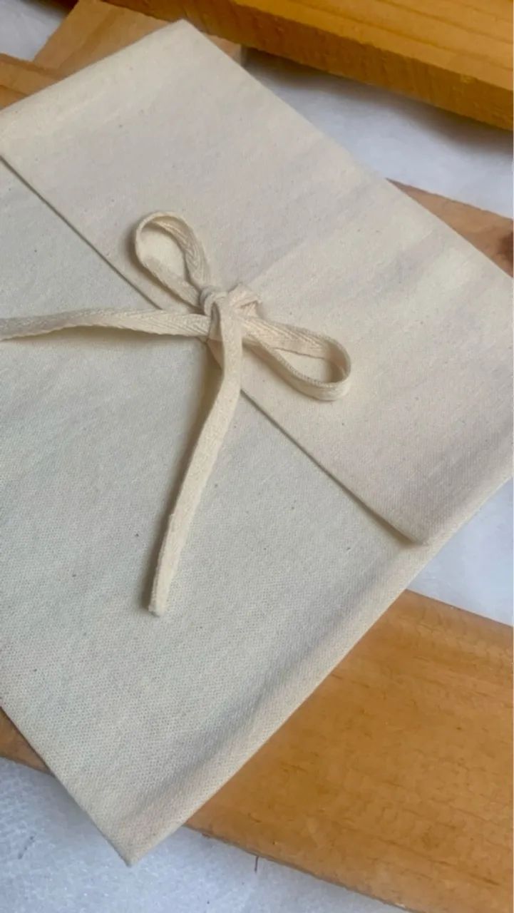 Envelope em algodão cru  - Foto 2