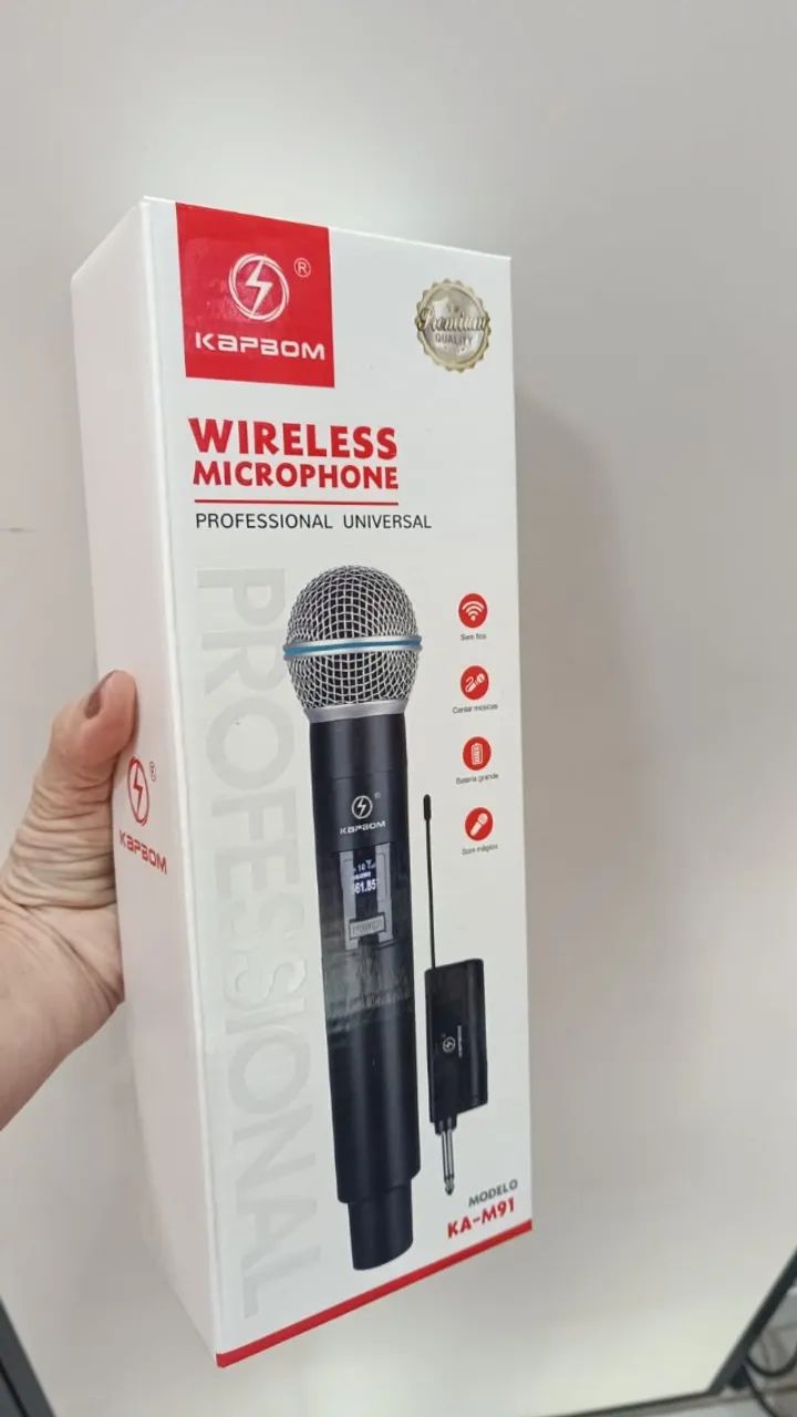 Microfone Sem Fio Wireless Profissional - Igrejas - Palestras -Escolas Kapbom Ka-m91 