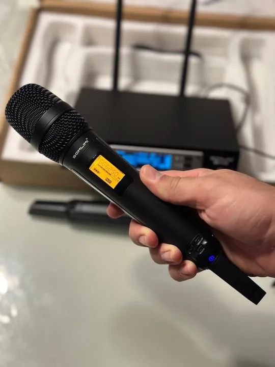 Somlim - Microfone sem Fio Duplo - Profissional - Foto 3