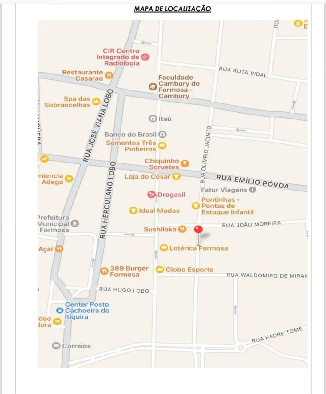 Lote no Centro da cidade Formosa Go