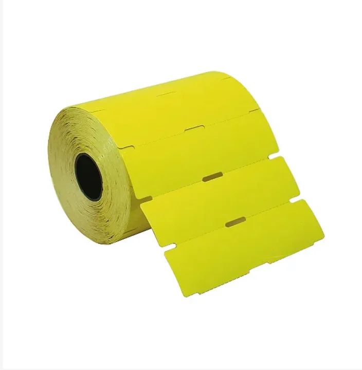 Rolo de etiquetas gôndolas 105x30mm universal papel cartão 150 gr