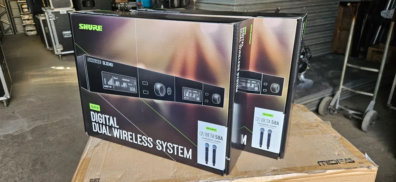 Shure SLX-D Digital Dual Wireless System com 2 Microfones Beta 58A