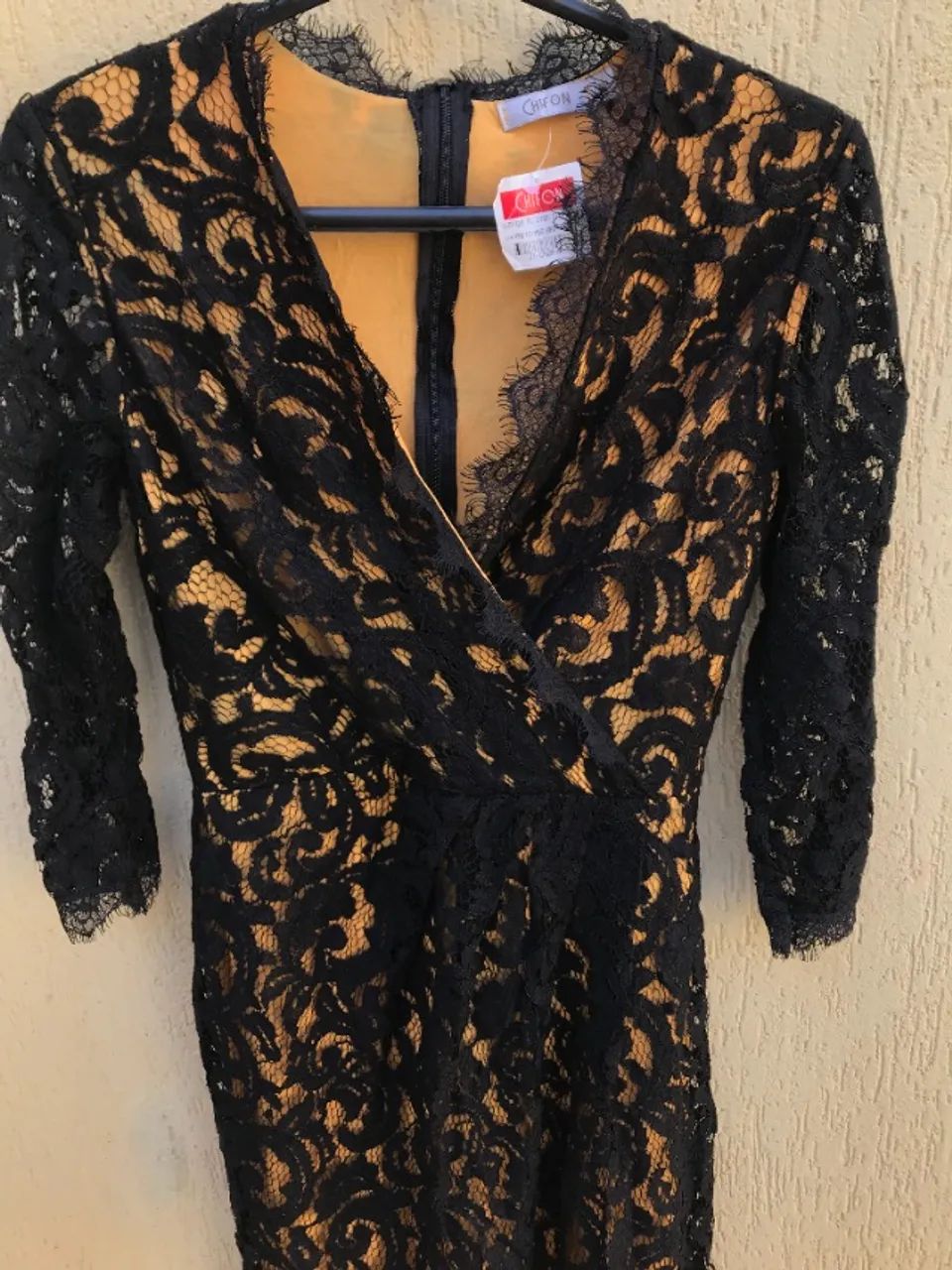 Vestido Preto De Renda Chifon - Foto 2