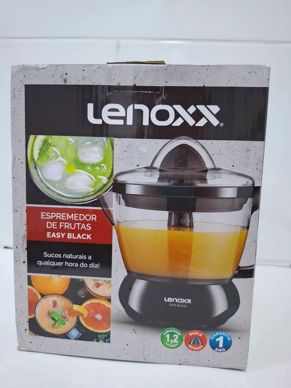 Espremedor de Frutas Easy Black Lenoxx novo 