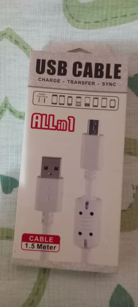 Cabo USB 3.0 branco 1,5 metros. V8