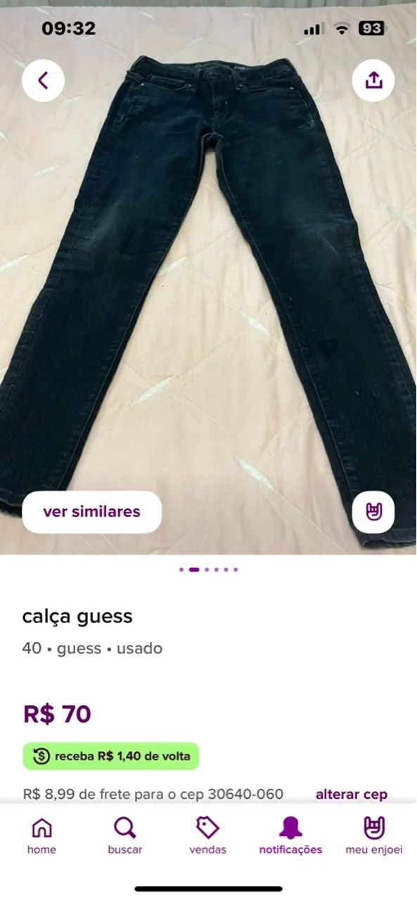 Calça Guess Jeans Preta - Tamanho 40 - Foto 2