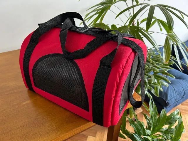 Bolsa transporte flexível p/ pet cabine de avião vermelha - Foto 5