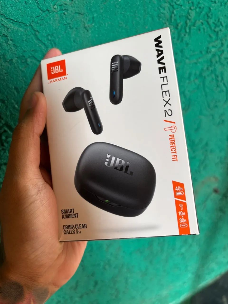 Fone JBL Wave Flex 2 Bluetooth Preto Original + Caixa e Cabo