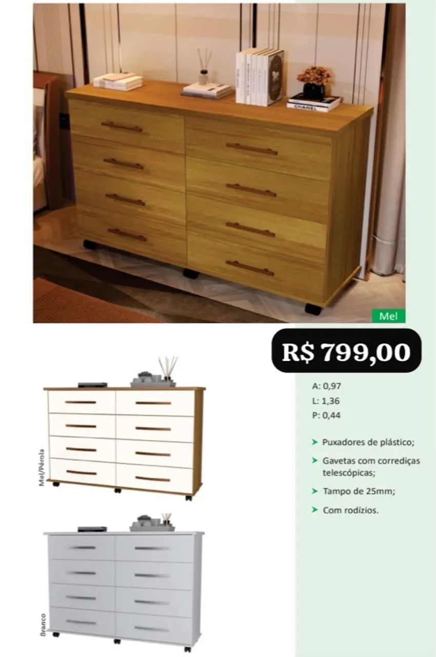 Cômoda 8 gavetas - Promoção  - Foto 2