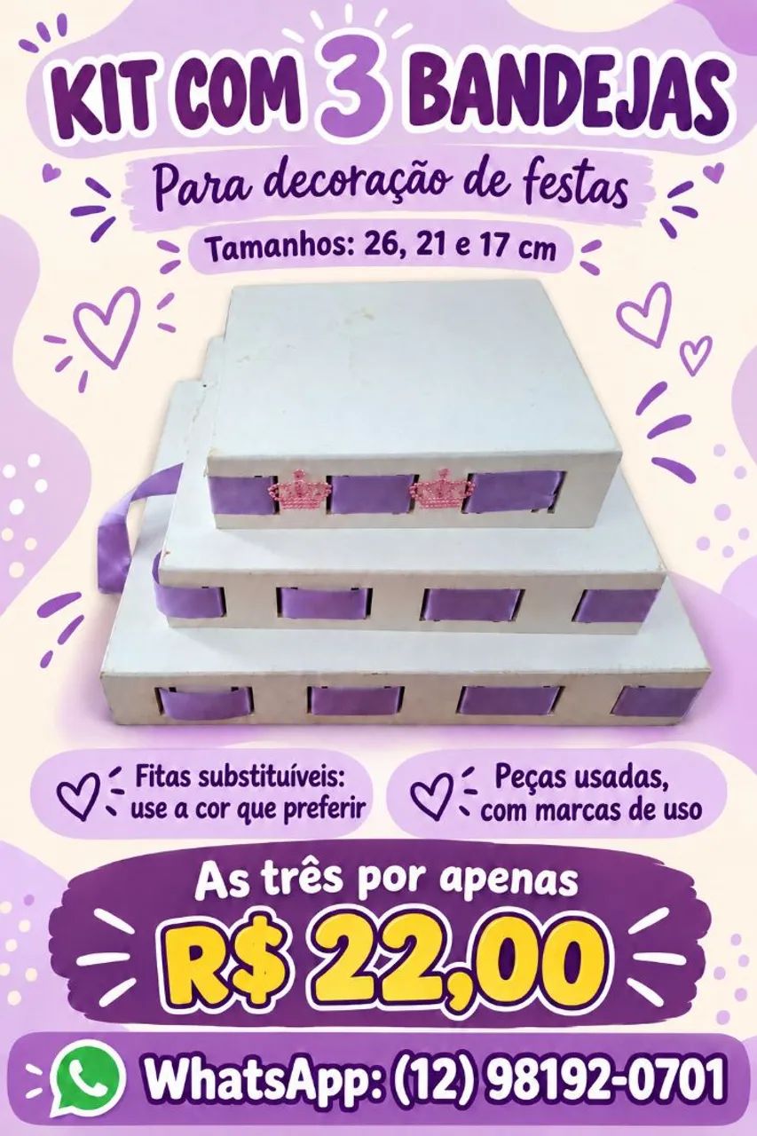 3 caixinhas de mdf