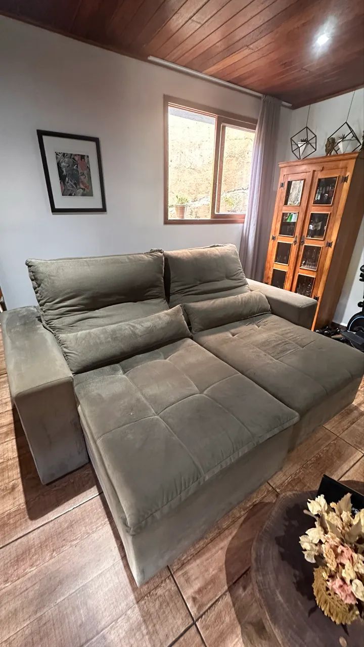 Sofá cama cinza  - Foto 2