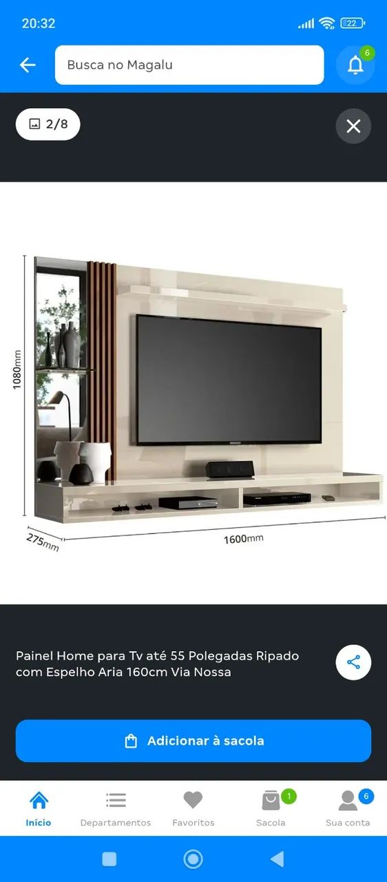 PAINEL HOME PARA TV ATÉ 55 POLEGADAS 