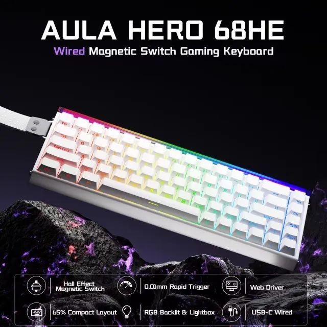 TECLADO MAGNÉTICO AULA HERO 68HE(LACRADO) - Foto 4