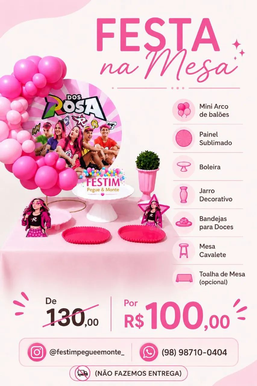 Locação - festa na mesa