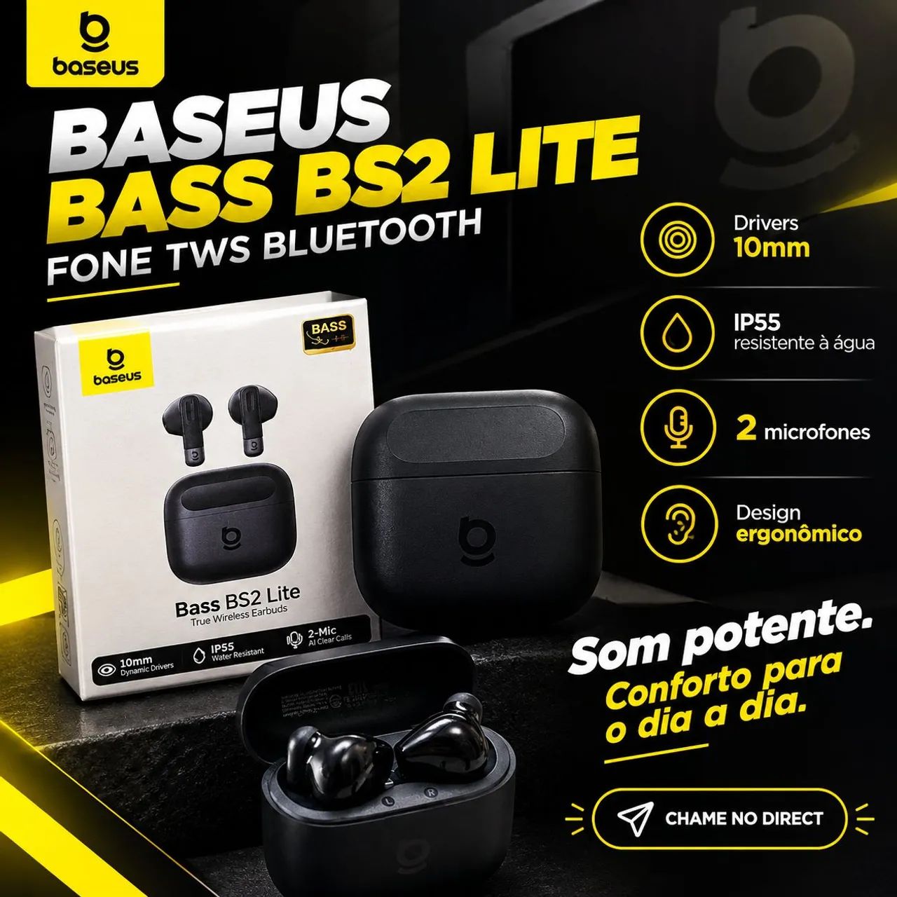 ? BASEUS BASS BS2 LITE - FONE TWS BLUETOOTH