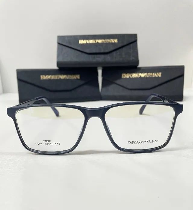 Armação Empório Armani light blue resistente e confortável nova