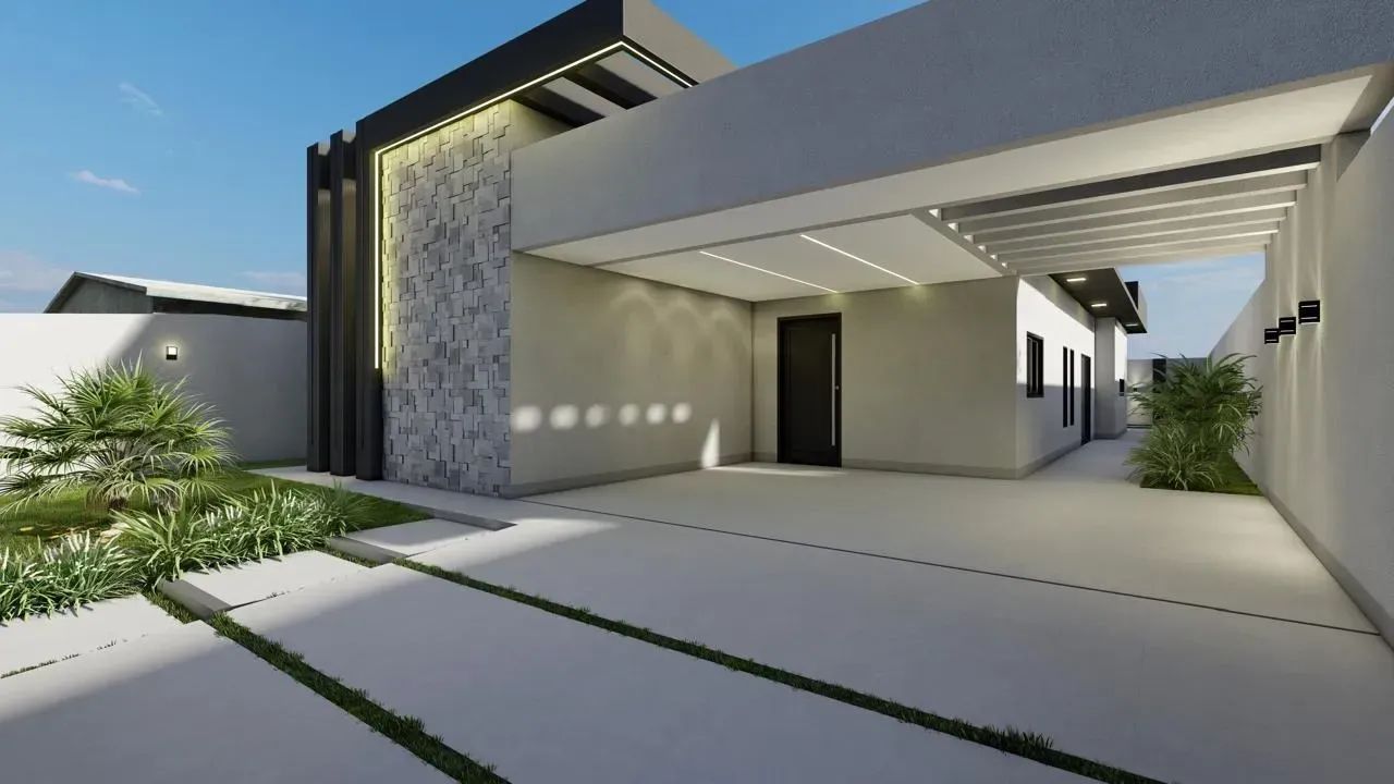 Linda casa moderna com cozinha e área gourmet planejada - Foto 2