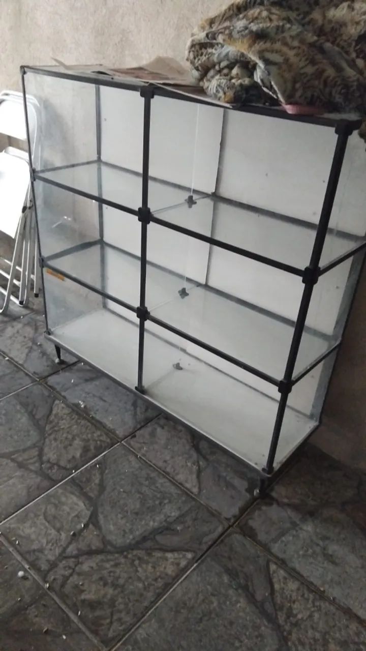 balcão expositor de vidro