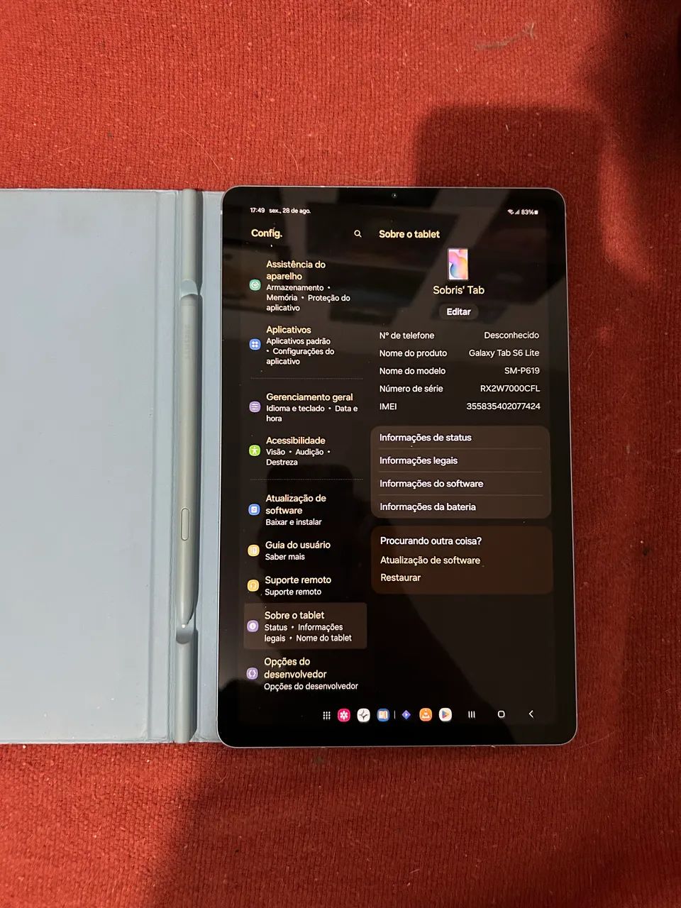 Tablet Samsung tab S6 lite azul 128gb - Foto 2