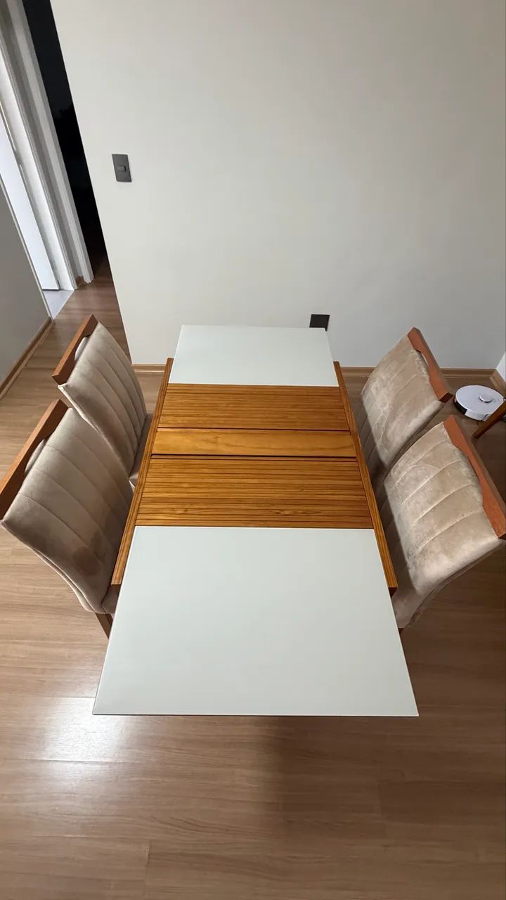Mesa extensível tampo de vidro com 4 cadeiras - Foto 4