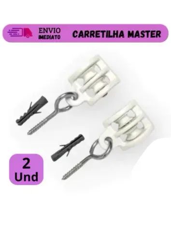 Carretilha Master Dupla para Varal de Teto Com 2 Unidades