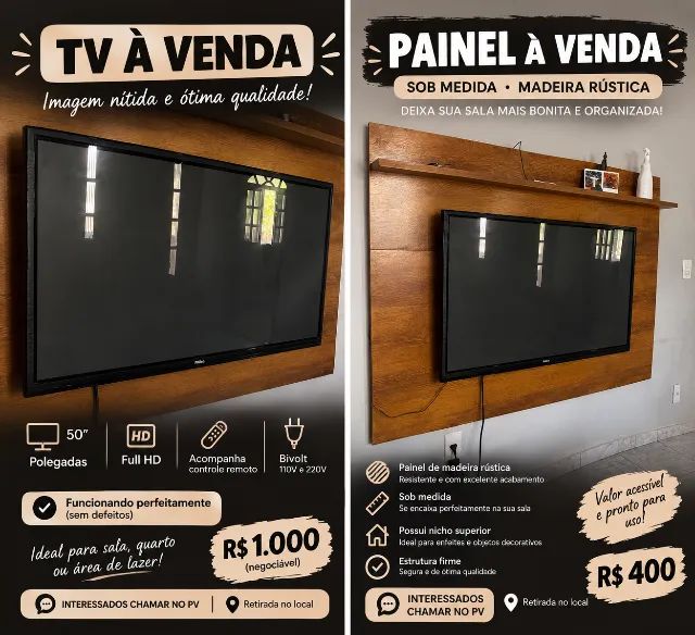 Tv e painel 