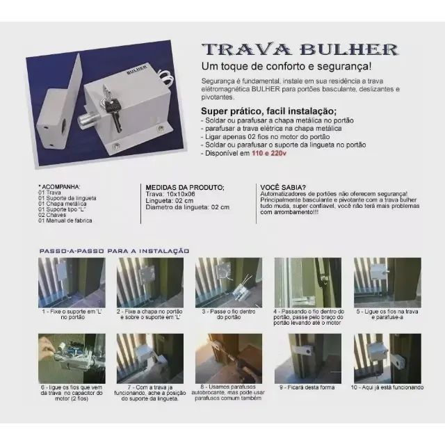 Trava eletromecânica Bulher - usada sem chave - Foto 3
